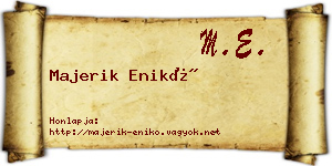 Majerik Enikő névjegykártya